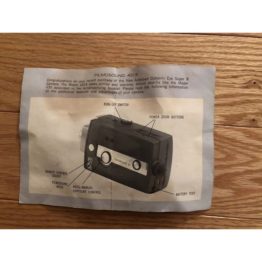 Vintage Bell Howell Filmosound 8 Autoload Hand held Camera Made in USA & Japan